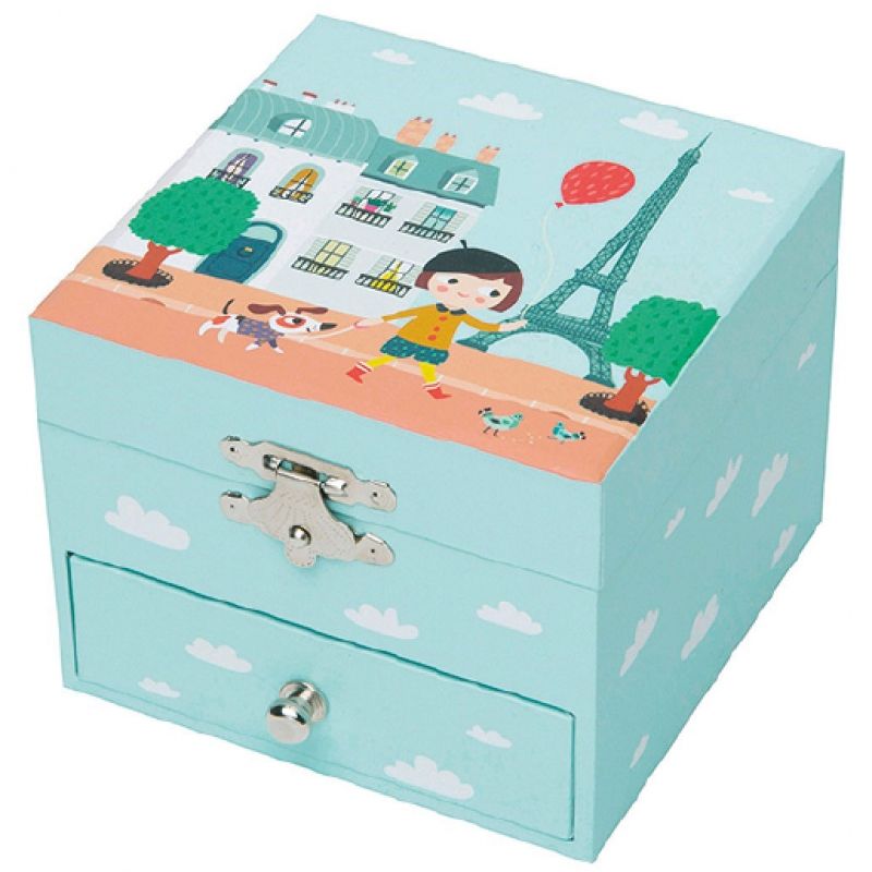 Coffret à bijoux musical cube Ninon parisienne Trousselier