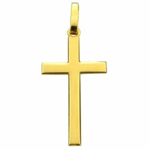 Croix polie 22 x 14 mm (or jaune 375°)  par Premiers Bijoux