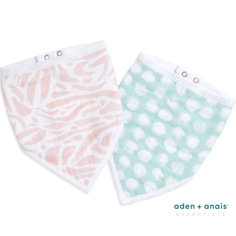 Lot de 2 bavoirs bandanas en coton Tropicalia aden + anais Produit 1 grande taille