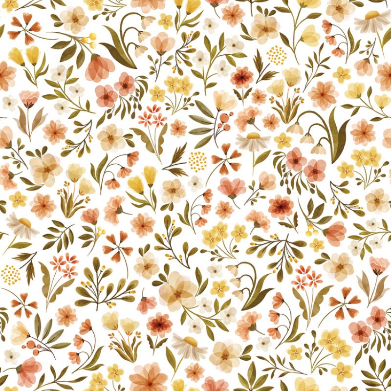 Papier peint Vintage Flowers (50 cm x 10 m) Lilipinso