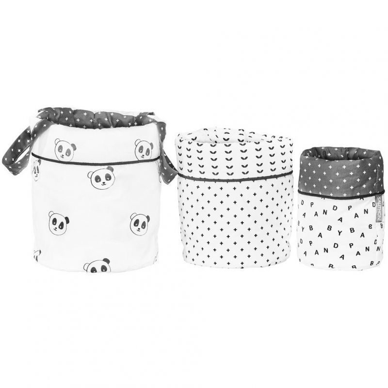 Lot de 3 paniers de toilette panda Chao Chao (18 x 21 cm) Sauthon