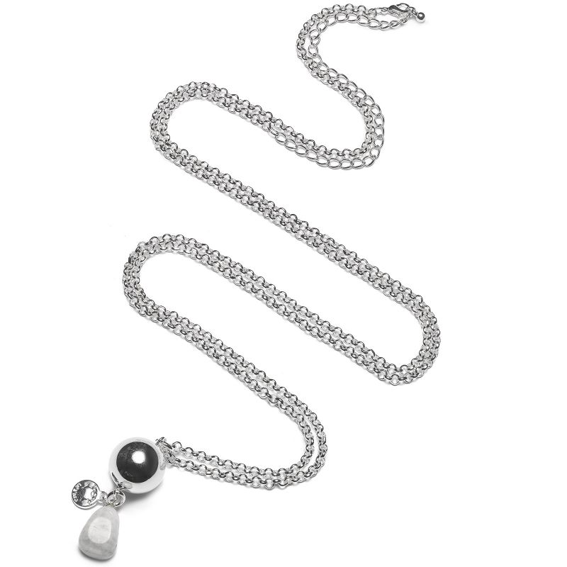 Bola sur chaîne Gemstone pierre de lune (argent, plaqué argent) Proud MaMa
