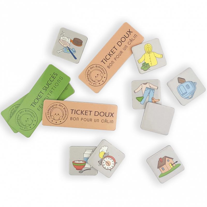 Magnets pour tableau éducatif Pour se lever du bon pied Mimi Bergamote
