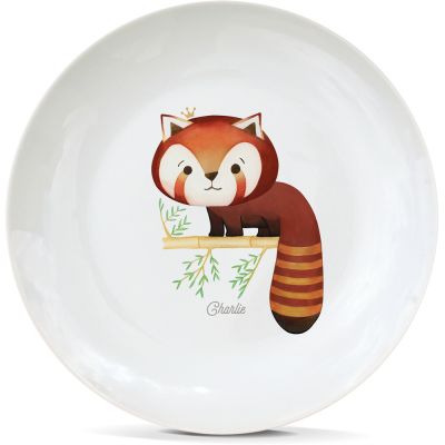 Assiette en porcelaine Panda roux (personnalisable)  par Gaëlle Duval