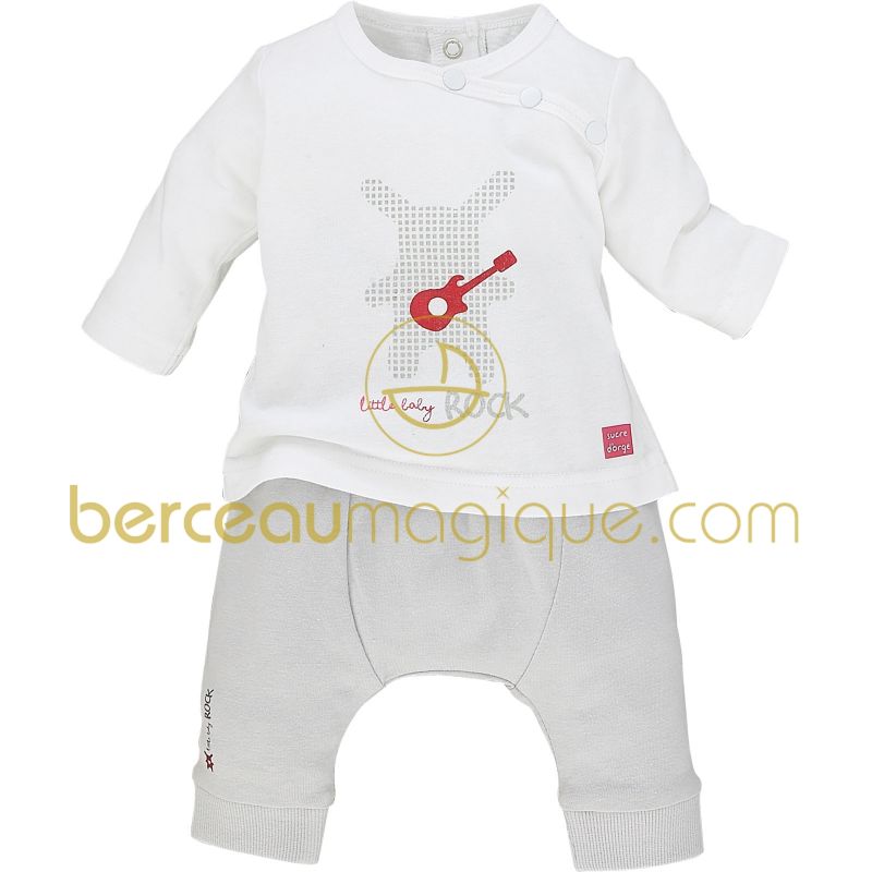 Ensemble T-shirt et sarouel Pretty gris (naissance au 6 mois) Sucre d'orge