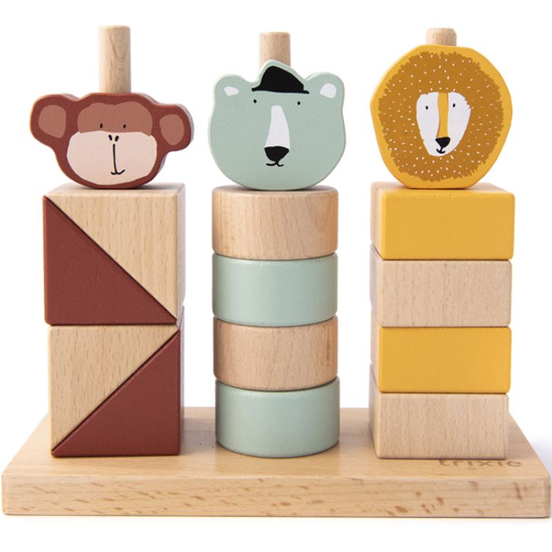 Blocs à empiler en bois Animaux Trixie