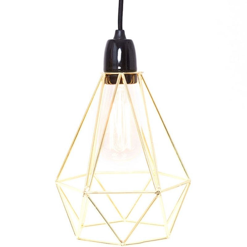 Lampe baladeuse Diamond 1 jaune doré et noir FilamentStyle