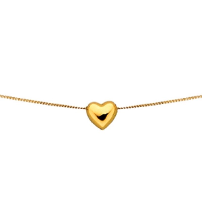 Collier chaîne pendentif coeur coulissant (or jaune 750°) Berceau magique bijoux