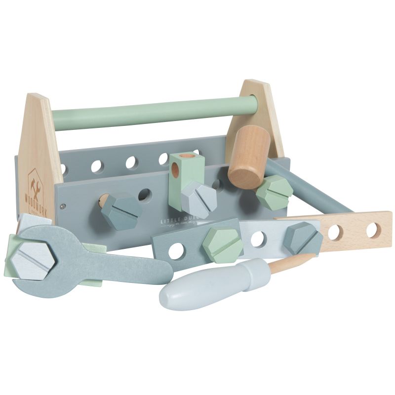 Boîte à outils en bois blue (20 pièces) Little Dutch