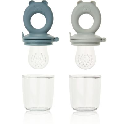 Lot de 2 sucettes grignoteuses Miranda whale blue-dove blue - Reconditionné