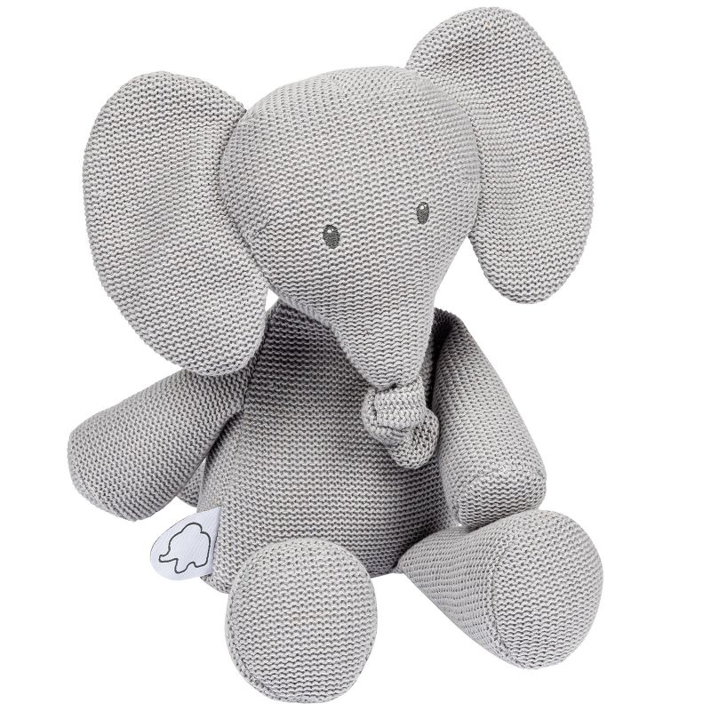 Peluche en tricot Tembo l'éléphant gris (32 cm) Nattou