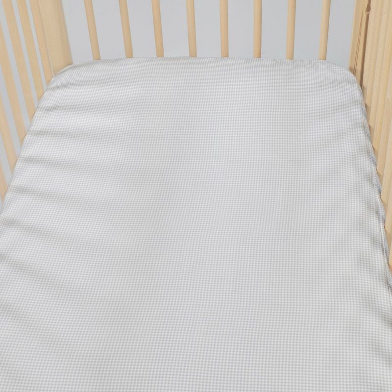 Drap housse pour berceau Little Bloom Vichy Gris (120x60 cm) Pasito a pasito Produit 3