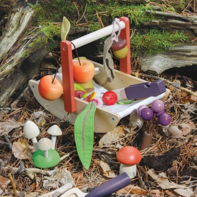 Panier cueillette sauvage en bois