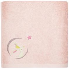 Serviette de bain rose Lapin personnalisable (50 x 100 cm)