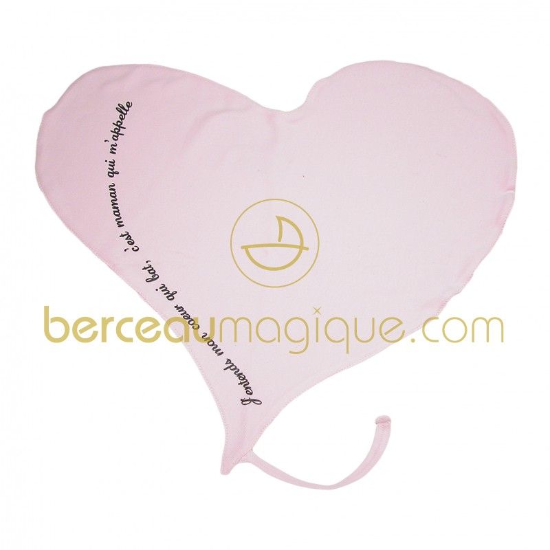 Doudou attache-sucette Coeur rose 