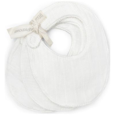 Lot de 3 bavoirs Lullaby White Babyshower