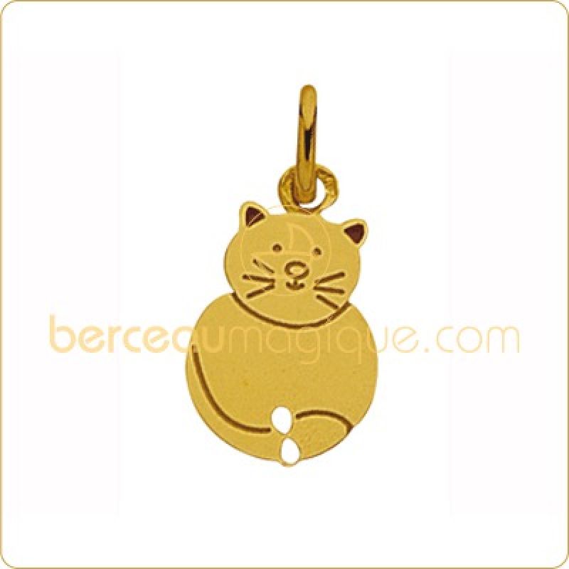 Pendentif chat (or jaune) Maison Augis