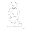 Affiche de naissance Bébé sur le ventre A4 (personnalisable) - Minoé