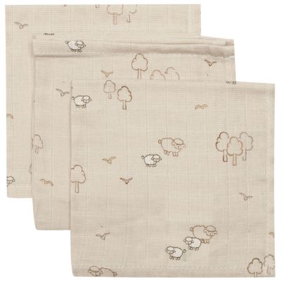 Lot de 3 mini langes Woolly (31 x 31 cm)