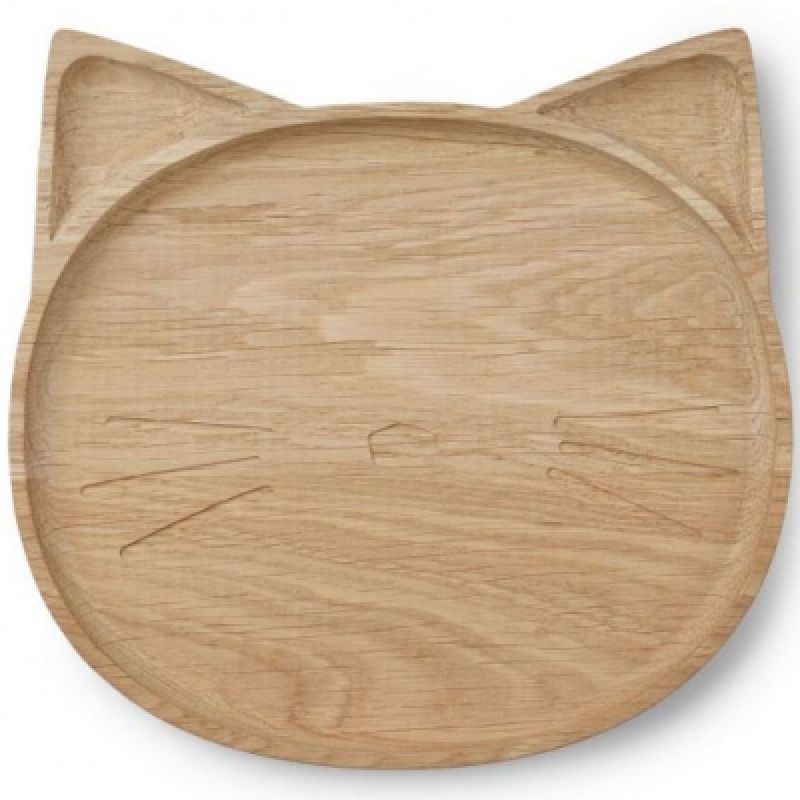 Assiette en bois Conrad Chat Liewood