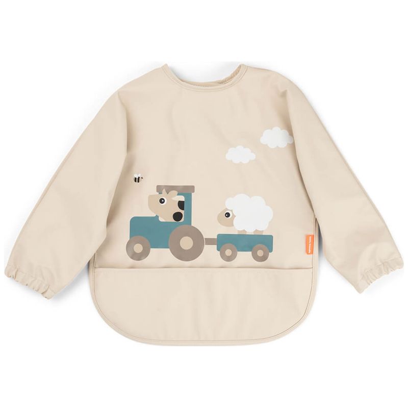 Bavoir à manches avec poche Tiny farm Sable Done by Deer Produit 1