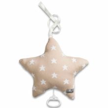 Coussin musical étoile Star beige et blanc (30 cm)  par Baby's Only