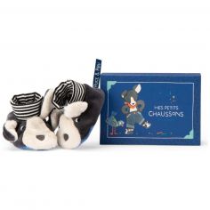 Chaussons chien Puce bleu Puce et Pilou (0-6 mois)