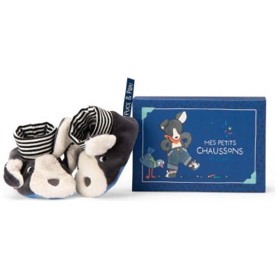 Chaussons chien Puce bleu Puce et Pilou (0-6 mois)