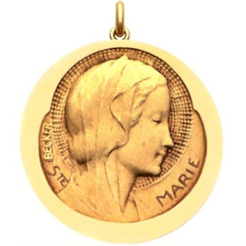 Médaille Sainte Marie (or jaune 750°) Becker