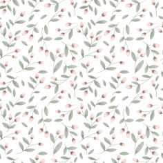 Papier peint Boutons de fleurs (50 cm x 10 m) - Lilipinso
