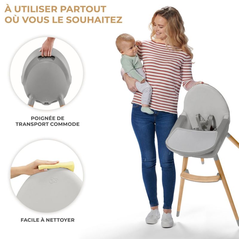 Chaise haute 2 en 1 Fini 2 Grey Kinderkraft Produit 4