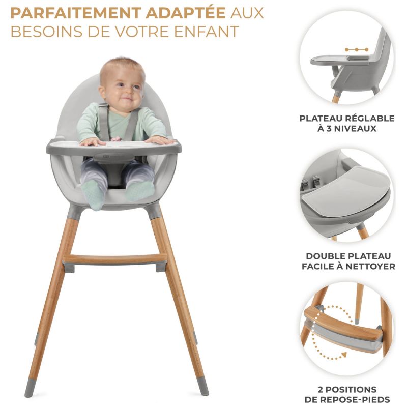 Chaise haute 2 en 1 Fini 2 Grey Kinderkraft Produit 5