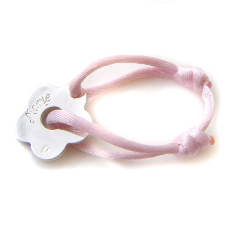 Bracelet cordon marguerite 15 mm (argent 925°) Loupidou