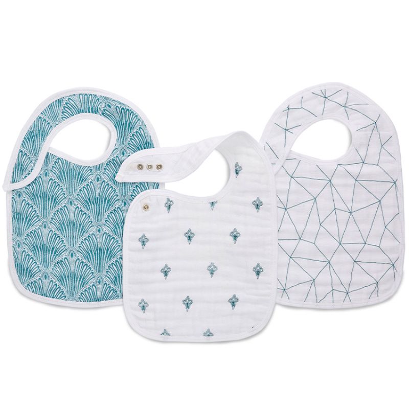 Lot de 3 bavoirs à pression Paisley Teal aden + anais