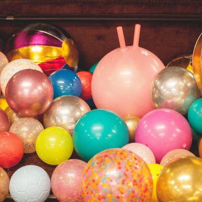 Ballon sauteur paillettes Rose