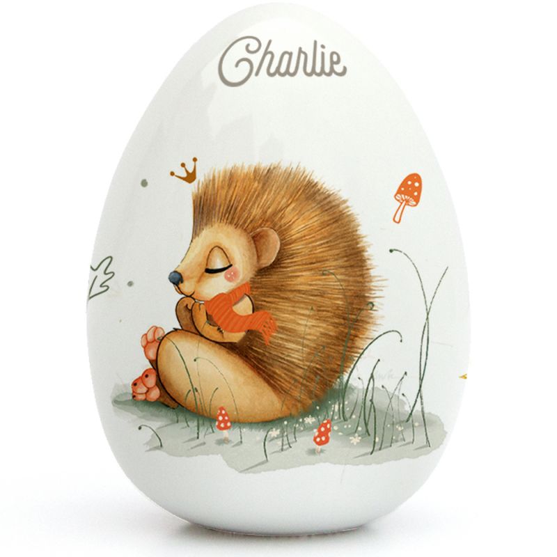 Oeuf en porcelaine Hérisson (personnalisable) Gaëlle Duval