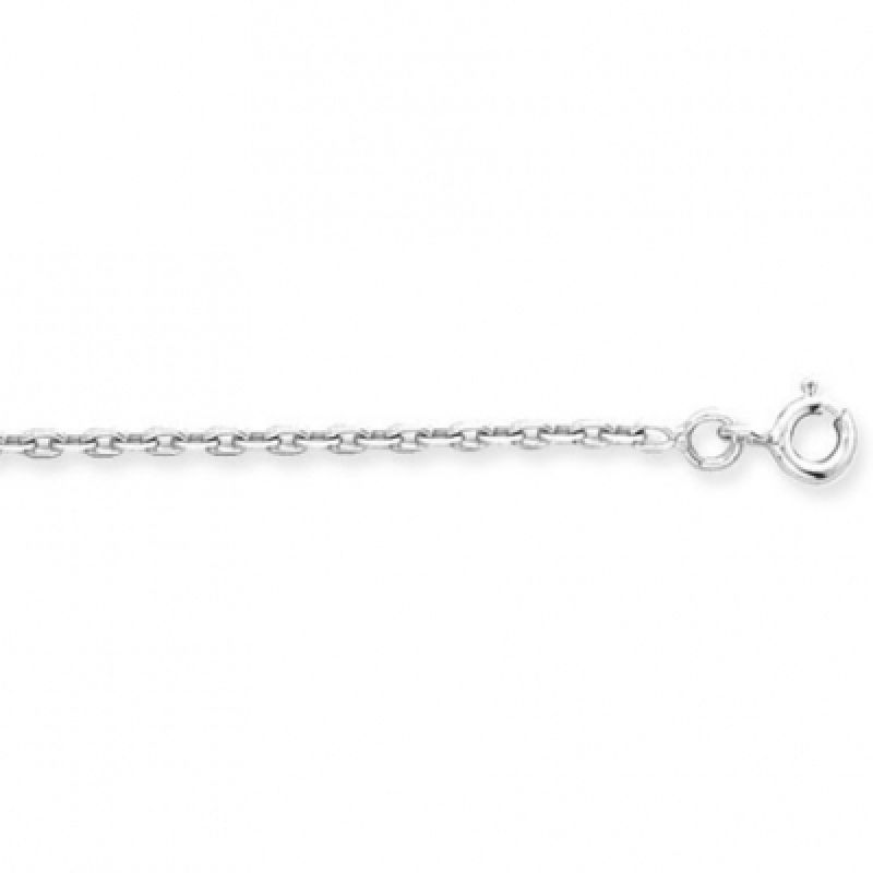 Chaîne forçat diamantée 40 cm (or blanc 750°)  Berceau magique bijoux