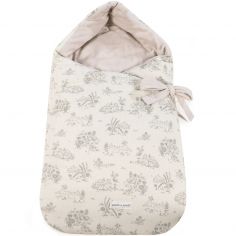 Nid d'ange avec capuche Toile de Jouy Cream - Pasito a pasito