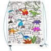 Sac à ficelles à colorier lavable et réutilisable Dino avec 10 feutres Eatsleepdoodle Produit 1