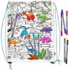 Sac à ficelles à colorier lavable et réutilisable Dino avec 10 feutres Eatsleepdoodle Produit 3