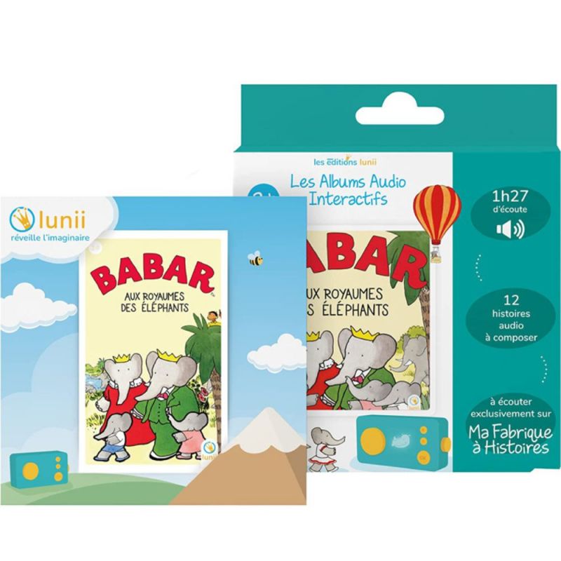 12 histoires interactives Babar aux royaumes des éléphants (3 ans et +) Lunii Packaging 2