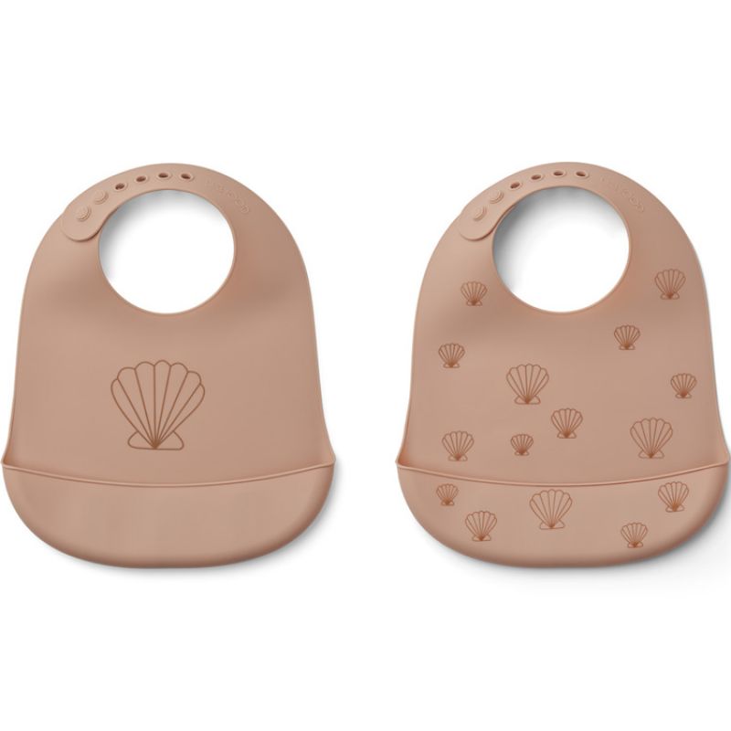 Lot de 2 bavoirs à poche Tilda Seashell pale tuscany Liewood