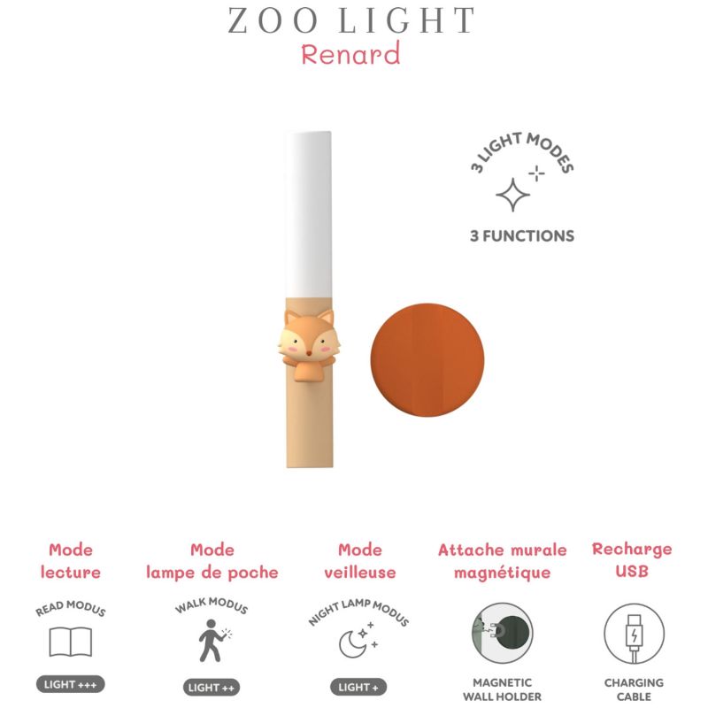 Lampe nomade 3 en 1 Zoo Light Fox The Zoofamily Produit 5
