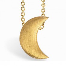 Collier chaîne 40 cm pendentif Full lune 07 mm (vermeil doré)  par Coquine