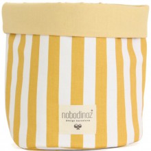 Panier de toilette en tissu Mambo rayures jaune miel (15 x 19 cm)  par Nobodinoz