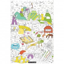 Poster géant à colorier la ferme (70x100cm)  par Petits canaillous