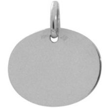 Plaque ovale unie à graver 16 x 12,9 mm (or blanc 750°)  par Maison Augis
