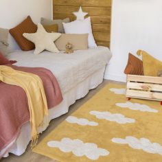 Tapis rectangulaire Clouds nuage jaune (120 x 160 cm)