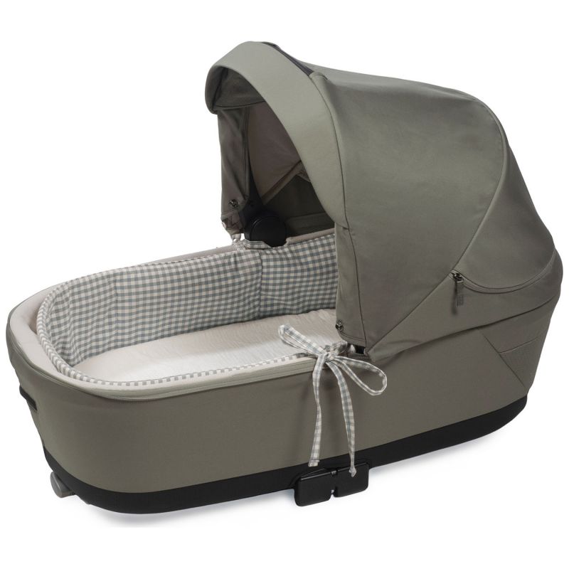 Housse de nacelle avec tiges et drap housse pour nacelle Praliné Vichy Rayures Matcha Walking Mum Produit 4