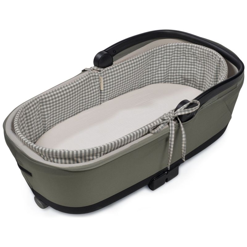 Housse de nacelle avec tiges et drap housse pour nacelle Praliné Vichy Rayures Matcha Walking Mum Produit 5